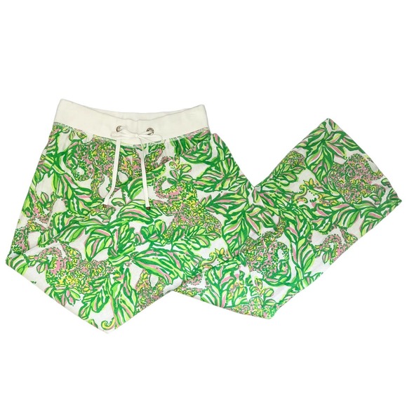Lilly Pulitzer The Beach Pant Linen In Seeing Pink Elephants Print Wide Leg M - Picture 5 of 10